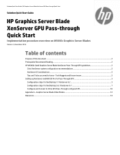 HP ProLiant WS460c HP Graphics Server Blade XenServer GPU Pass-through Quick Start