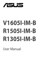 Asus V1605I-IM-B V1605I-IM-B R1505I-IM-B Users Manual in English