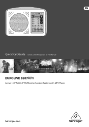 Behringer EUROLIVE B207MP3 Quick Start Guide