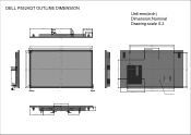 Dell P5524QT Monitor Outline Dimensions