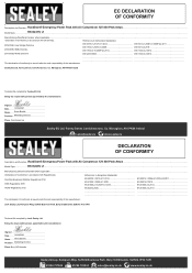 Sealey RS1322HV Declaration of Conformity