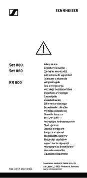 Sennheiser Set 860 Safety Guide Set 8x0 series