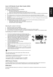 Acer PREDATOR XB3 Quick Start Guide
