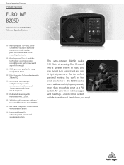 Behringer B205D Product Information Document