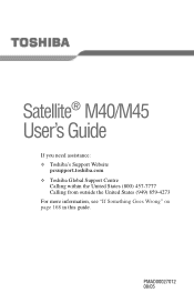 Toshiba M45 S169 Toshiba Online User's Guide for Satellite M45-S169x