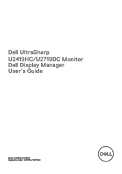 Dell U2719DC UltraSharp Display Manager Users Guide