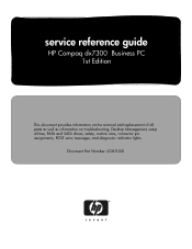 HP dx7300 HP Compaq dx7300 Business PC Service Reference Guide, 1st Edition