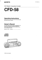 Sony CFD-58 Users Guide