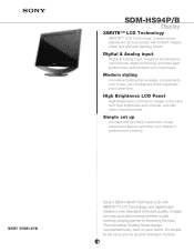 Sony SDM-HS94P/B Marketing Specifications