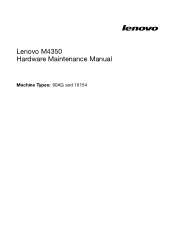 Lenovo M4350 Lenovo M4350 Hardware Maintenance Manual