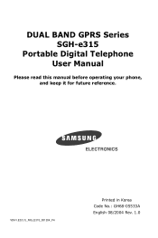 Samsung SGH-E315 User Manual (user Manual) (ver.f4) (English)