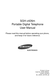 Samsung SGH-X426 User Manual (user Manual) (ver.1.0) (English)