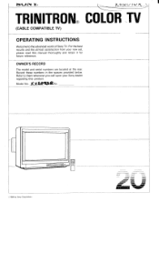 Sony KV-2093R Primary User Manual