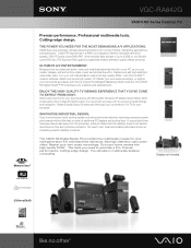 Sony VGC-RA842G Marketing Specifications