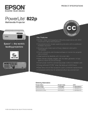 Epson PowerLite 822p Product Brochure