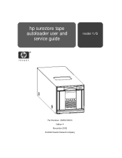HP C7745NB HP SureStore Tape Autoloader Model 1/9 User and Service Guide