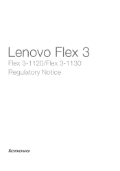 Lenovo Flex 3-1120 Laptop Lenovo Regulatory Notice (Non-European) - Lenovo Flex 3-1120