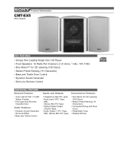 Sony CMT-EX5 Marketing Specifications