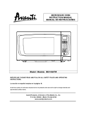 Avanti MO1450TW Instruction Manual