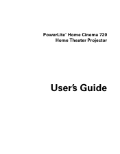 Epson V11H289020 User's Guide - PowerLite Home Cinema 720