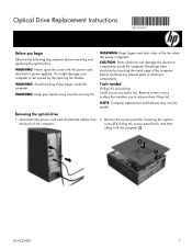 HP Slimline 270-p000 Optical Drive Replacement Instructions