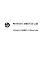 HP ProDesk 400 G3 Maintenance & Service Guide