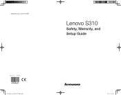Lenovo S310 Lenovo S310 Safety, Warranty, and Setup Guide