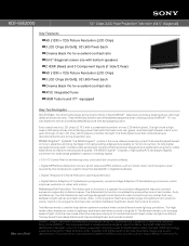 Sony KDF-55E2000 Marketing Specifications