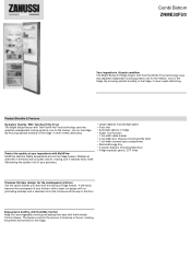 Zanussi ZNME32FU0 Specification Sheet