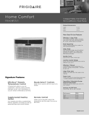 Frigidaire FRA08PZU1 Product Specifications Sheet (English)