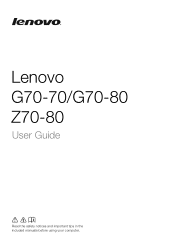 Lenovo G70-80 Laptop User Guide - Lenovo G70-70