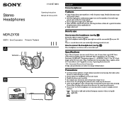 Sony MDR-ZX700 Operating Instructions