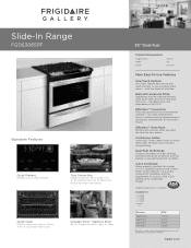 Frigidaire FGDS3065PF Product Specifications Sheet