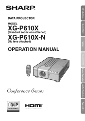 Sharp XG-P610X XG-P610X Operation Manual