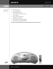 Sony ZS-Y3 Product Specifications