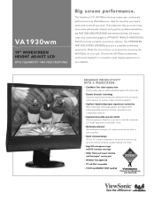 ViewSonic VA1930WM VA1930wm PDF Spec Sheet