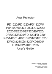 Acer XD1320Wi User Manual
