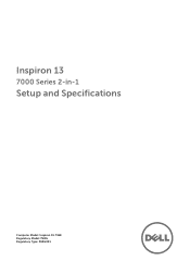 Dell Inspiron 13 7368 2-in-1 Inspiron 13 7000 Series 2-in-1 Setup and Specifications