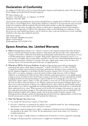 Epson ET-5150 Warranty Statement for U.S. and Canada