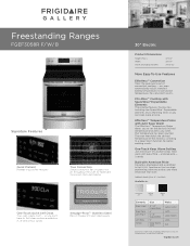 Frigidaire FGEF3058RB Product Specifications Sheet