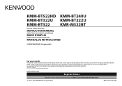 Kenwood KMR-M322BT Instruction manual
