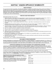 Maytag MQC1552TEW Warranty Information