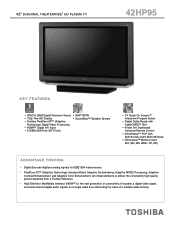 Toshiba 42HP95 Printable Spec Sheet