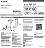 Sony MDR-EX155AP Operating Instructions