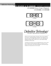 Definitive Technology CS-8080HD CS8060HD/CS8080HD Manual