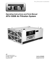 JET Tools AFS-1000B User Manual