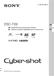 Sony DSC-TX9 Instruction Manual