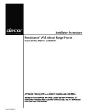 Dacor RNHP3012 Installation Instructions