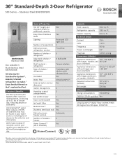 Bosch B36FD50SNS Product Spec Sheet