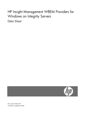 HP Integrity rx7620 HP Insight Management WBEM Providers on Integrity Servers Data Sheet